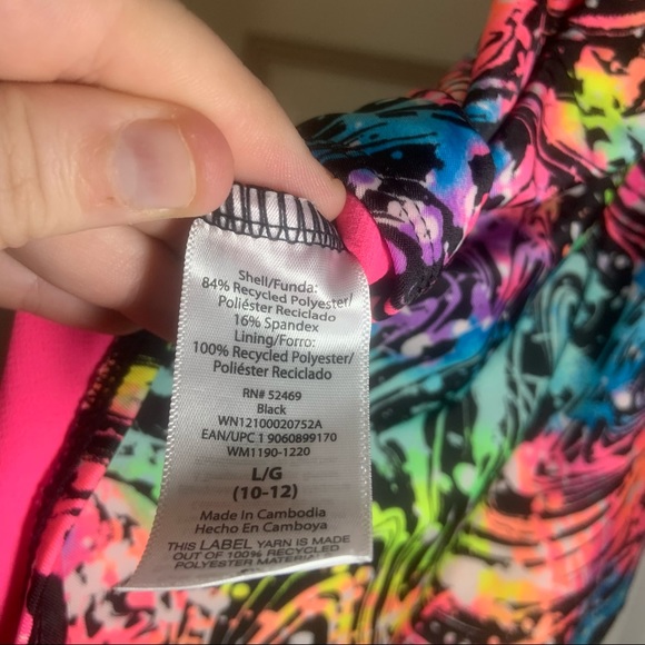 Wonder Nation Girls Bright Multicolor Print One Piece L - Picture 6 of 6